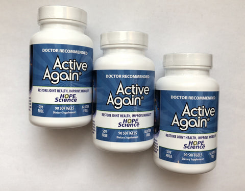 Active Again® (EFAC) 3 Pack Human Grade Joint Support 90 Soft Gels Save 20% plus Free Delivery