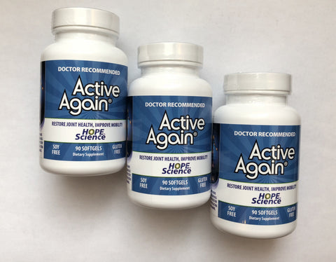 Active Again® (EFAC) 3 Pack Human Grade Joint Support 90 Soft Gels Save 25% plus Free Delivery